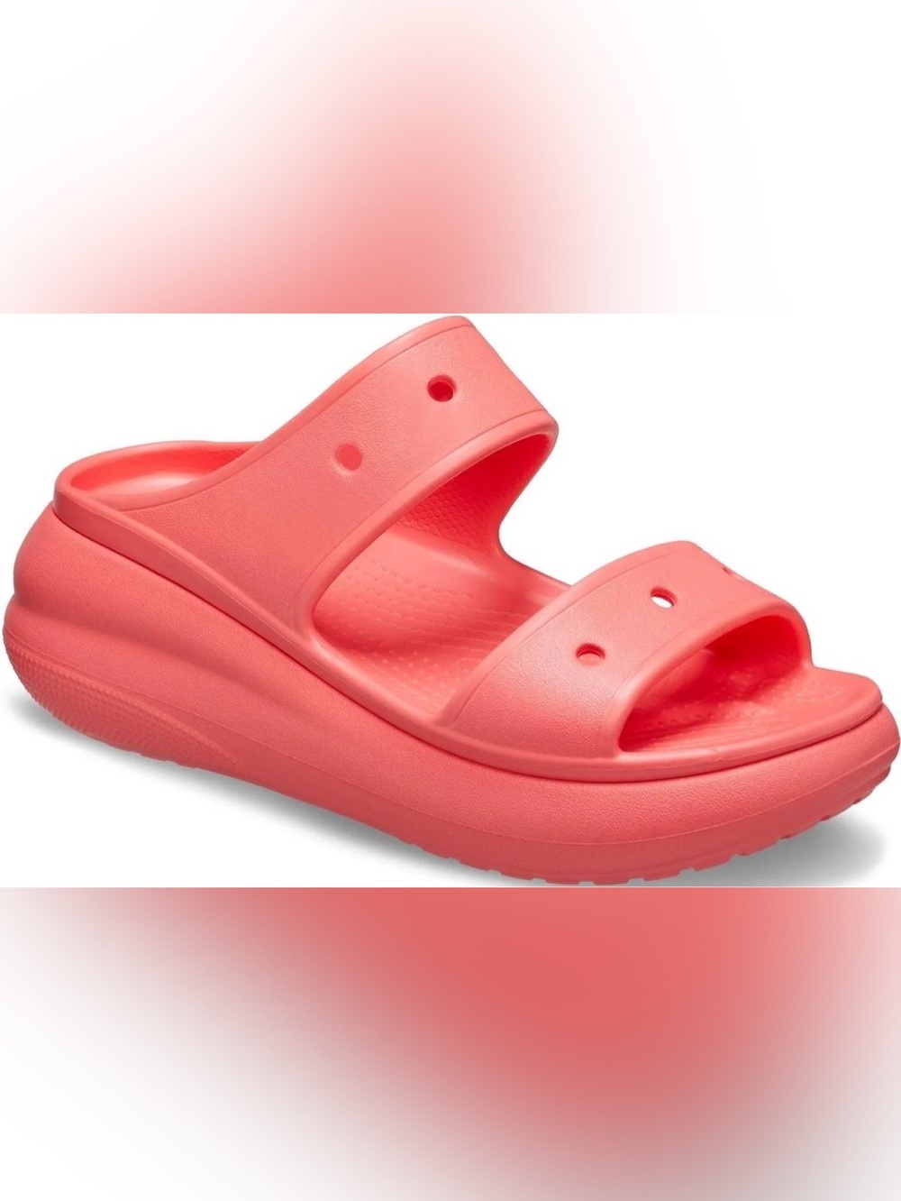 CROCS like new Neon Watermelon Crush Sandals salmon pink coral Size 8
